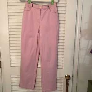 St. John Sport Gold Hardware Light Pink Denim Pants